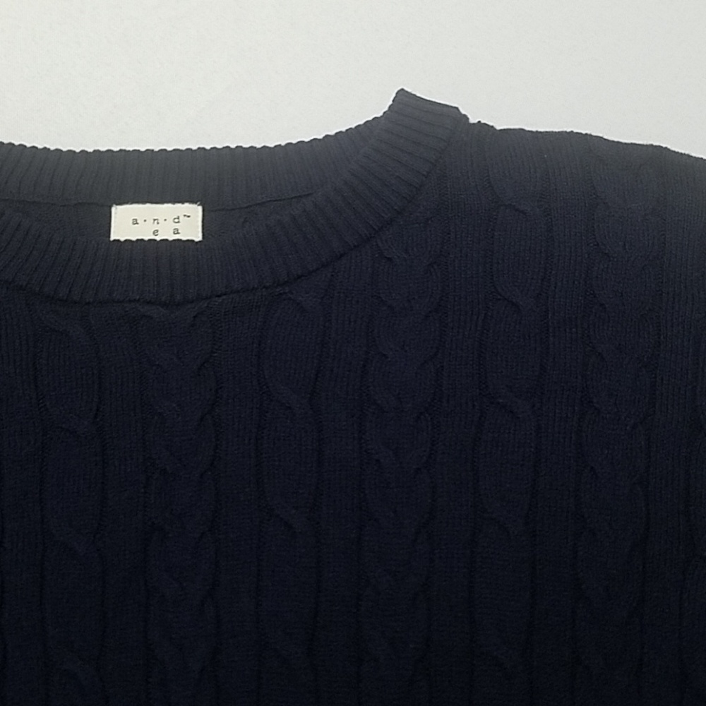 A New Day Navy Cable Knit Sweater M